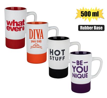 MUG DAILY MATTE WHITE W/PRINT 500ml product image