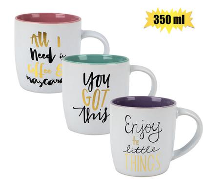 MUG DAILY TUBBY GREY GOLD 350ml product image