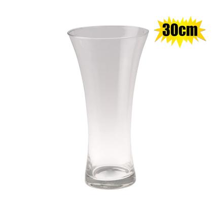 VASE GLASS FLORIST CONCAVE 30CM CLEAR product image