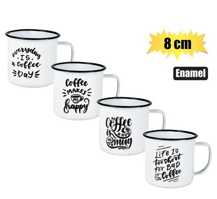 MUG ENAMEL 8cm WITH SAYINGS product image