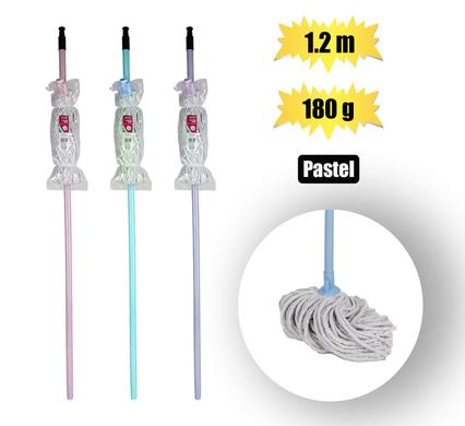 MOP COTTON HEAD 180g 1.2m HANDLE PASTEL product image