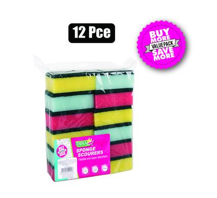 SCOURER FOAM GREEN PAD 12PC RAINBOW product image