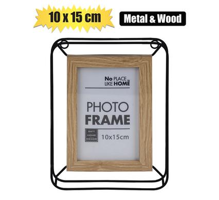 PICTURE-FRAME SQUARE METAL+MDF 10x15cm product image