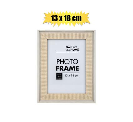 PICTURE-FRAME MDF 13x18cm WHT W/STRIPES product image