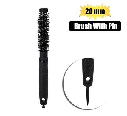 HAIR BRUSH BLACK ROUND W/PIN 20 DIA product image
