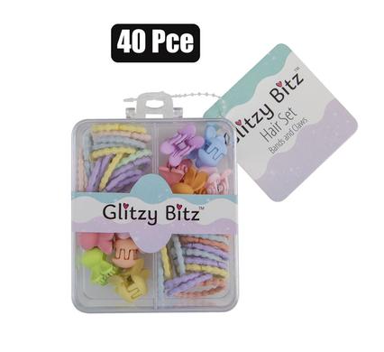 HAIR BAND SET PASTEL & CLAW CLIPS 40PC product image