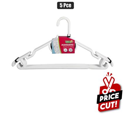 CLOTHES HANGERS PLASTIC PACK-5 WHITE product image