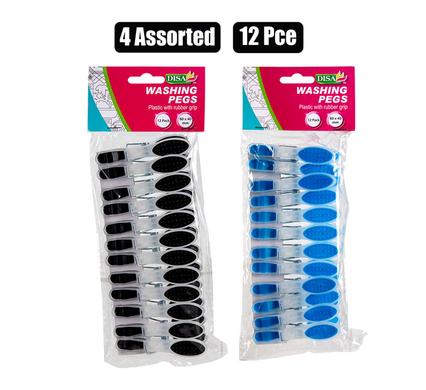 WASHING PEGS PL 80mm ASSTD RUBBER 12PC product image