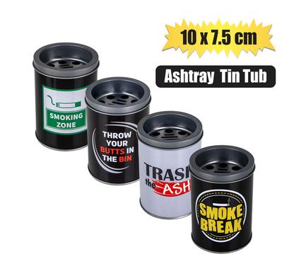 ASHTRAY TIN TUB 10x7.5cm ASSTD DESIGNS product image