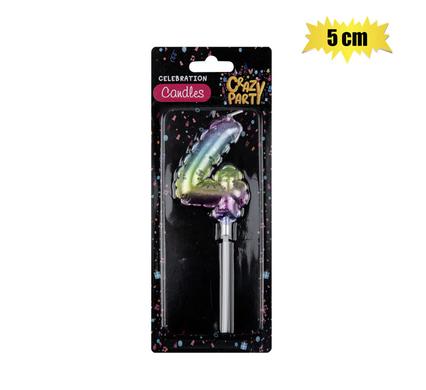 CANDLE BIRTHDAY BALLOON-4 RAINBOW 5cm product image