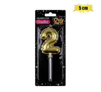 CANDLE BIRTHDAY BALLOON NO.2-GLD 5cm product image