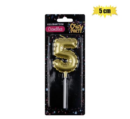 CANDLE BIRTHDAY BALLOON NO.5-GLD 5cm product image
