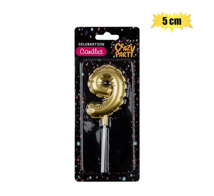 CANDLE BIRTHDAY BALLOON NO.9-GLD 5cm product image