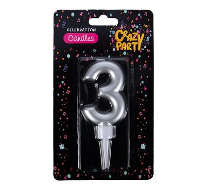CANDLE BIRTHDAY LARGE FOIL NUMBER-3 product image