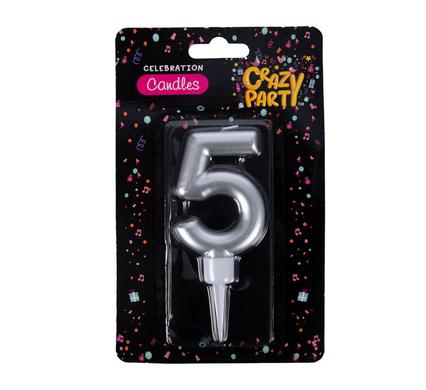 CANDLE BIRTHDAY LARGE FOIL NUMBER-5 product image