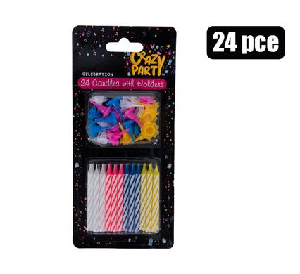 CANDLE BIRTHDAY 24CANDLES+HOLDERS product image