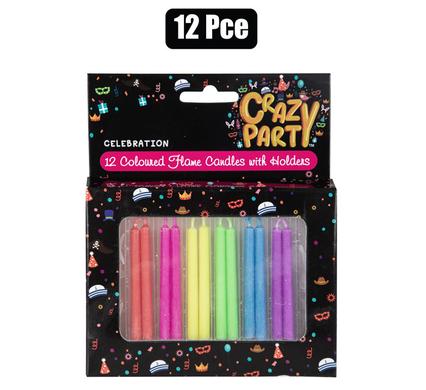 CANDLE BIRTHDAY COLOUR FLAME 12PCE product image