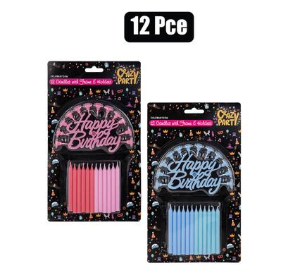 CANDLE BIRTHDAY 12 C/HOLDERS+FRAME product image