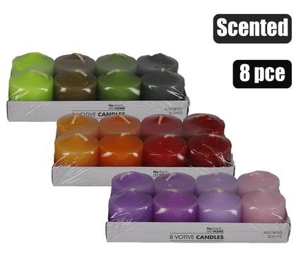 CANDLE VOTIVE 3.5cm 8pcs RAINBOW SCENTED product image