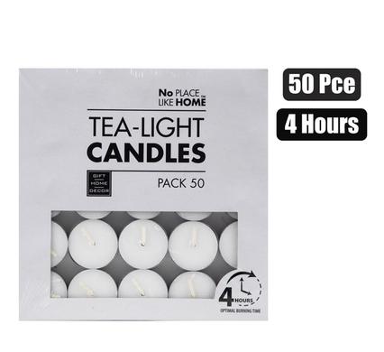 CANDLE TEA-LIGHT WHITE 3.5CM BOX-50 product image