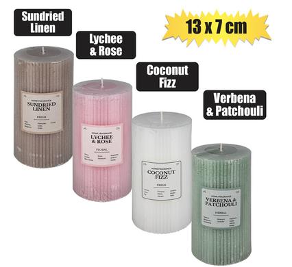 CANDLE PILLAR ROUND ASSTD 13x7cm SCENTED product image