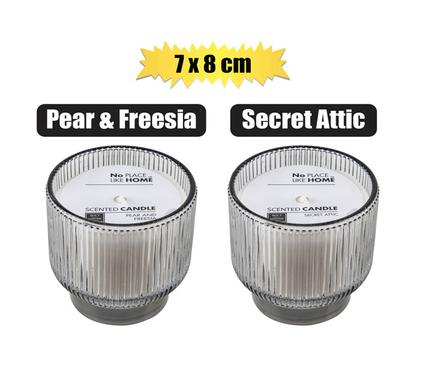 CANDLE IN GLASS GREY 7x8ccm SCENTED product image