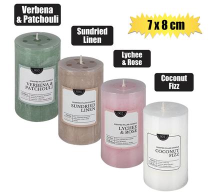 CANDLE PILLAR ROUND ASSTD 7x8cm SCENTED product image