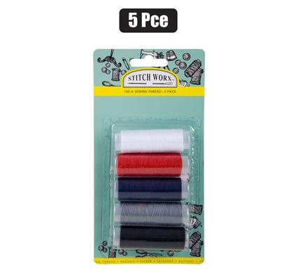 HABERDASHERY SEWING THREAD 5 ASSTD 100m product image