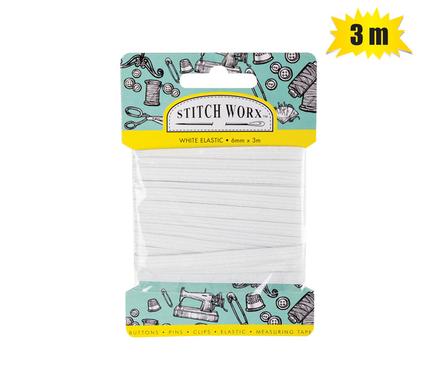 HABERDASHERY ELASTIC 6mmx3m WHITE product image