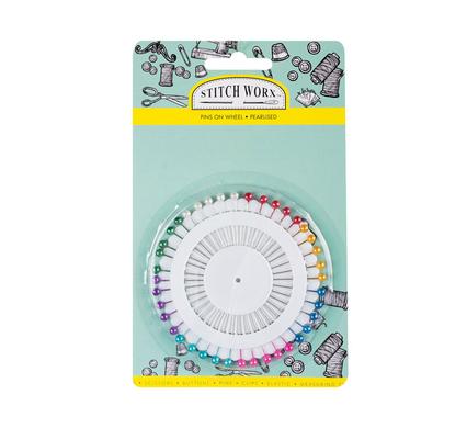 HABERDASHERY PINS WHEEL 40PC   PEARLISED product image