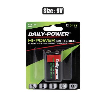 BATTERIES H/POWER SIZE:9VOLT/6F22 - 1PCE product image