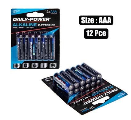 BATTERIES ALKALINE SIZE:AAA / LR03 12PCE product image