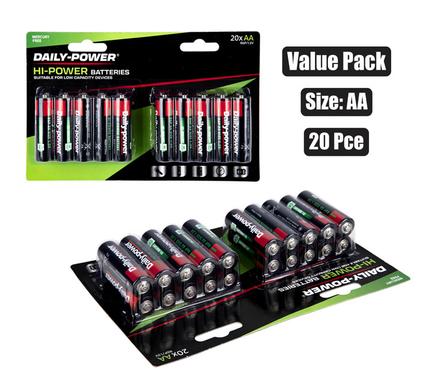 BATTERIES H/POWER SIZE:AA / R6P 20PCE product image