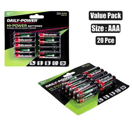 BATTERIES H/POWER SIZE:AAA /R03P 20PCE product image