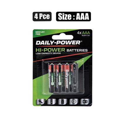 BATTERIES H/POWER SIZE:AAA / R03P 4PCE product image