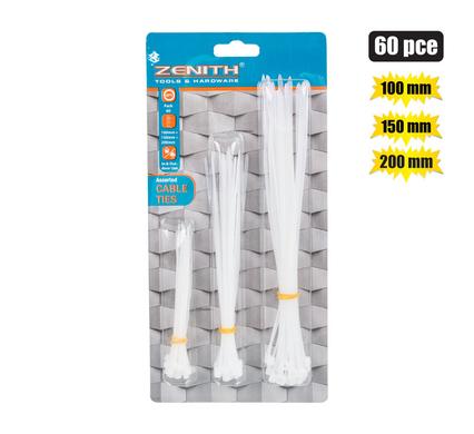 CABLE-TIES 100/150/200mm WHT 60's ZENITH product image
