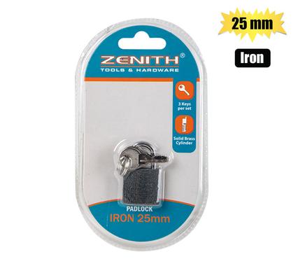 PADLOCK ZENITH IRON 25mm          CARDED product image
