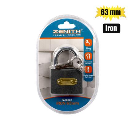 PADLOCK ZENITH IRON 63mm CARDED product image