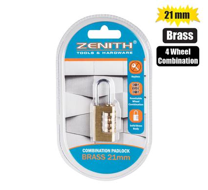 PADLOCK COMBO BRS 4 WHL RESET 21x35mm product image
