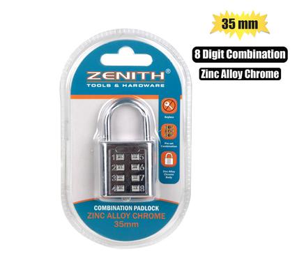 PADLOCK COMBINATION 35mm 8-DIGIT  ZENITH product image