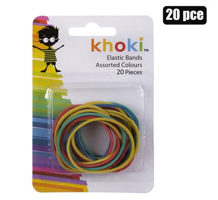 STATIONERY ELASTIC BANDS ASSTD COL 20PC product image
