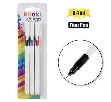 PEN FINELINER RED/BLUE/BLACK 0.4mm product image