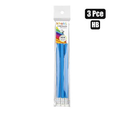 PENCIL BASIC HB 3PCE WITH ERASER product image