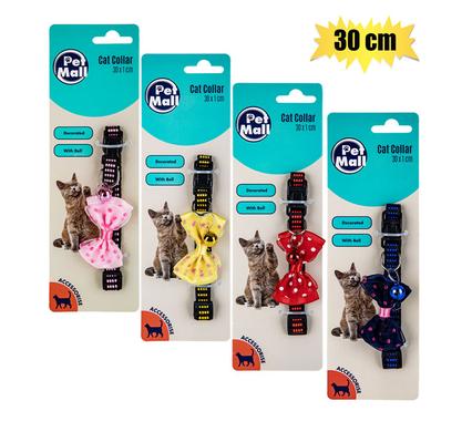 PET CAT COLLAR W/BOW 30cm ASSTD product image