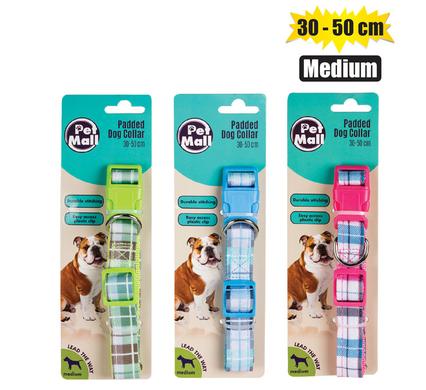 PET DOG COLLAR TARTAN 30-50cm MED product image