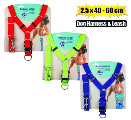 PET DOG HARNESS + LEAD 2.5x40-60cm product image