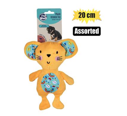 PET PUPPY TOY PLUSH CRINKLE 20cm ASST product image
