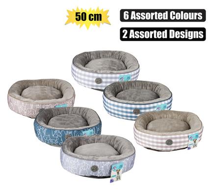 PET BED ROUND 50cm ASSORTED DESIGNS product image