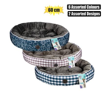 PET BED ROUND 60cm ASSORTED DESIGNS product image