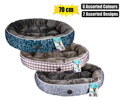 PET BED ROUND 70cm ASSORTED DESIGNS product image